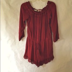 Hot Kiss off the shoulder Riley romper